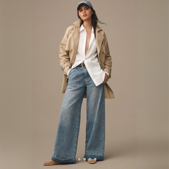 NWT ANTHROPOLOGIE Pilcro High-Rise Pleated Cuff Trouser Jeans SZ 29 - Picture 1 of 8